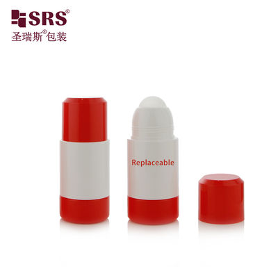 شراء RPPE ((p) - 50ml 75ml طراز مستدير جدار مزدوج فارغة لفة بيضاء على الزجاجة الحزمة الأساسية مع كرة بلاستيكية كبيرة مجوفة حارة حمراء الغطاء الداخلي قابل للتغيير التصنيع عبر الإنترنت