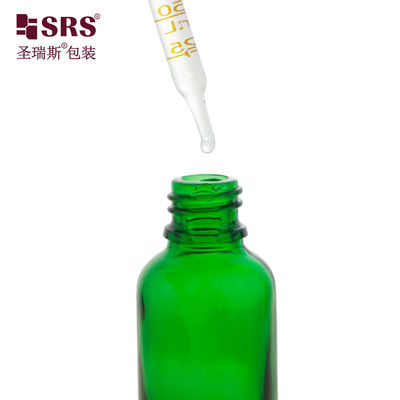 شراء D002-50ml زجاج خضراء سائل زجاجة قطرة عازمة على التسرب للزيت الأساسي التصنيع عبر الإنترنت