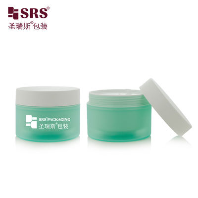شراء SRSJK-200g النعناع الخضراء مخصصة مات PP كريم بلاستيكي جرة للعناية بالشعر التصنيع عبر الإنترنت