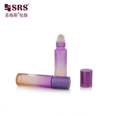 شراء BLPM-10ml قناني زجاجية أرجوانية لطيفة أسطوانية مستديرة قطرها 21MM قنينة مع غطاء الألومنيوم للزيوت العطرية التصنيع عبر الإنترنت