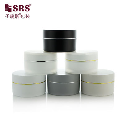 شراء SRSJK-100g استخدامات مستحضرات التجميل 100g PP PCR إعادة تدوير الرجال الرمادية السوداء العناية بالوجوه التعبئة الجرة البلاستيكية مع غطاء للكريم لحية التصنيع عبر الإنترنت