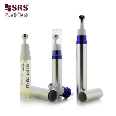 شراء SRS 8ML 10ML 15ML زجاجة بدون هواء لفة على زجاجة عالية الجودة للبيع الساخن كريم العين حاوية التدليك التصنيع عبر الإنترنت