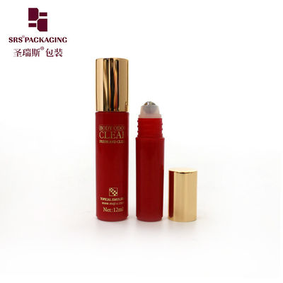 شراء RPA-5ML السعر الكلي الزجاجة الدوارة الفارغة الحمراء للعناية بالعين تحت العين الكرة الدوارة مع غطاء المسمار الذهبية بيع المصنع التصنيع عبر الإنترنت