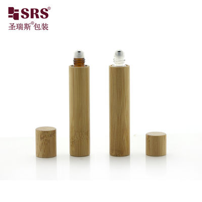 شراء محمولة 10ML فارغة الخيزران لفة على مع الخيزران غطاء الزجاجة أمبر واضحة الزجاجة نافذة ضوء السقف تصميم في المخزون التصنيع عبر الإنترنت