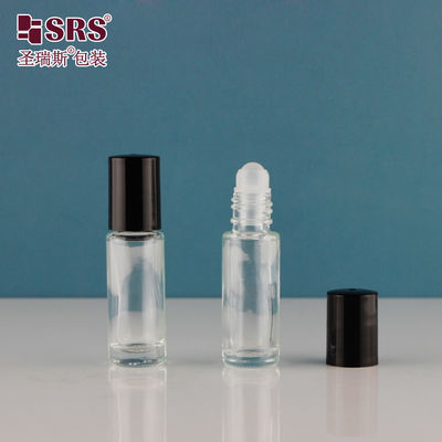 4ml 5ml 8ml 10ml أسود ملون جامد غطاء المسمار الحائط الزجاجي لفة على زجاجة PP كرة زيت العطور