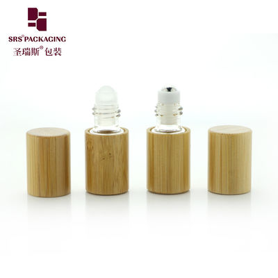 BG-2ML زجاجة مستدلية خالية للمستحضرات التجميلية من الخيزران مع كرة معدنية من الفولاذ المقاوم للصدأ