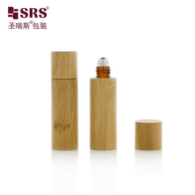 BG-5ML تصنيع علبة الكرة الداخلية الرولية الخالية من الزجاج الحمراء مع البامبو الخارجي لتحميل زيت العطور