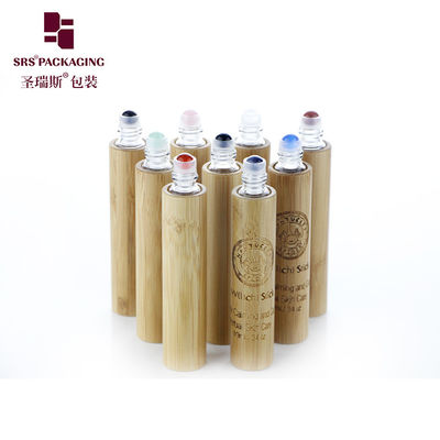 BG(GEM) -10ML حاوية الخيزران العضوية الفارغة لمستخلصات الأعشاب مع غطاء إدراج PE أبيض مع كرة الحجر الكريم اليشم