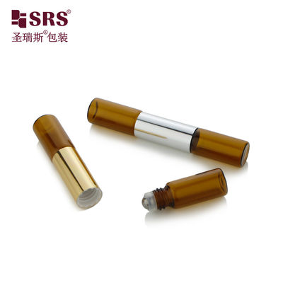 SGB2-5+5ML أنبوب الجانبي المزدوج عطر أوي زجاجية الزجاجية مع كرة الفولاذ المقاوم للصدأ