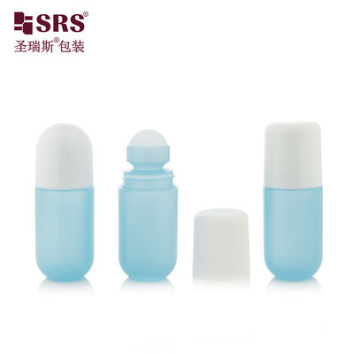 RPPA-50ml قنينة بلاستيكية فارغة من البلاستيك الزرقاء المستديرة ذات القمة المجوفة الكرة للجيل