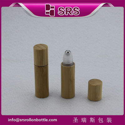 SRS 5ml زجاجة كرة الدوار الخيزران، زجاجة كريم العين البلاستيكية الخيزران