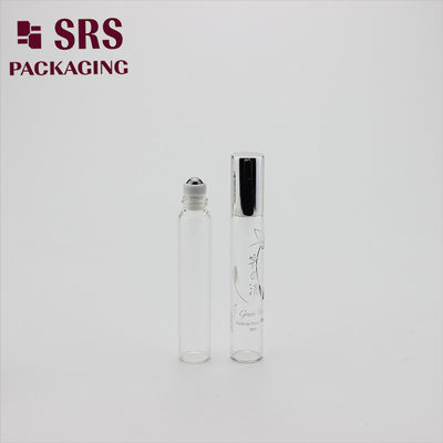 SRS 8ml فارغة لفة زجاجية واضحة اللون على الزجاجة مع غطاء من الألومنيوم