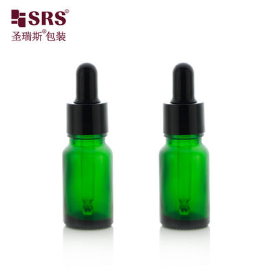 D001-20ml علبة زجاجية خضراء فارغة مع قبعة قطرة بلاستيكية سوداء أنبوب زجاجي لزيت الشعر الزيت الأساسي