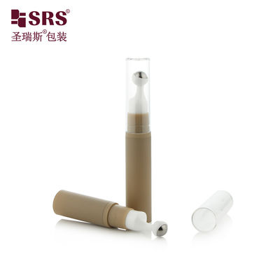 A0031-10ML لفة بلاستيكية فارغة على زجاجة بلا هواء طين بني مع غطاء واضح