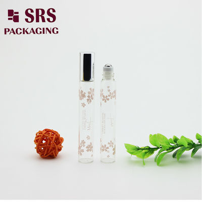 SRS 10ml لون شفافية زيت أساسي زجاجية لفة على الزجاجة مع غطاء الألومنيوم الفضي