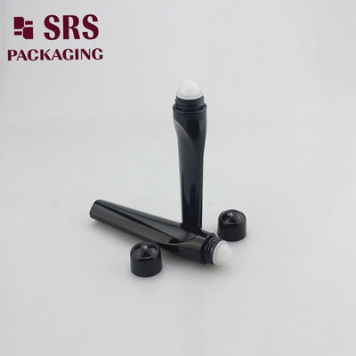 SRS التعبئة والتغليف بلاستيكية فارغة لون أسود 15 مل زجاجة كرة الدوار PETG