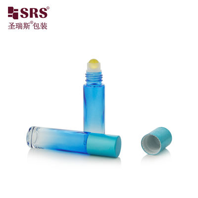 BLPM-10ml غريديانت سكي بلو زجاج صناعي رولر عطر للعناية الشخصية المستخدمة في تغليف عصارة العناية بالبشرة