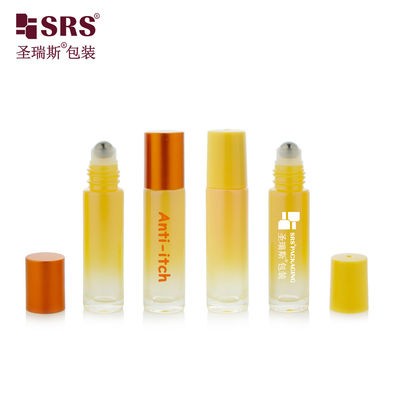 BLPM-10ml زجاجة زجاجية قابلة للتقليد مع طلاء أصفر متدرج متضارب تعديل اللون عينة مجانية مع كرة فولاذية للعطور