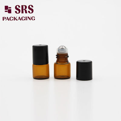 SRS 2ml خالي زجاجي أحمر زجاجية زجاجة الكرة مع غطاء بلاستيكي أسود