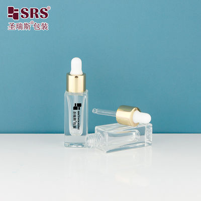 D543-5ml 5ml-10ml خالية واضحة شفافة قنينة قطرة عينة مجانية مع طوق ذهبية للشراء بالجملة