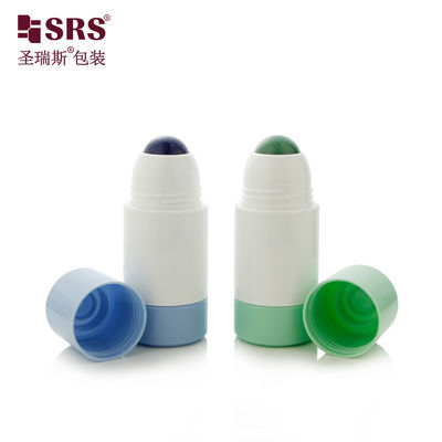 RPPE 50ml فارغة قابلة لإعادة الاستخدام حجم كبير 50ML 75ML PP PCR زجاجة بلاستيكية مكررة مع كرة الحجر الكريم