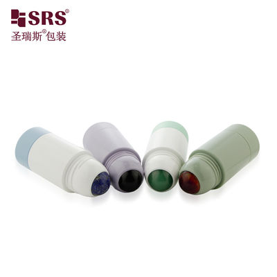 RPPE 50ml إعادة تعبئة الرول الأولية على زجاجة حزمة لاحتواء مضاد الشفافية المطبق مع الكرة الحجرية الطبيعية