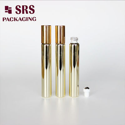 SRS مستحضرات التجميل الفارغة 10 مل زجاجية ذهبية كرة الدوار زجاجية زجاجة العطر