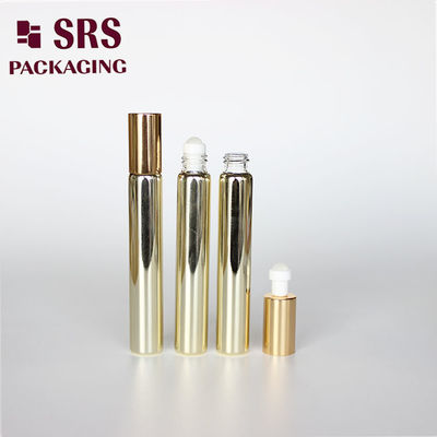 SRS مستحضرات التجميل 10ml زجاج الذهبية زجاجة العطر مع كرة الزجاج الدوار