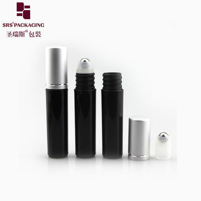 RPA-5ML زجاجة رولي سوداء متجمدة النهاية متوفرة 5 مل حاوية كرة رولي مع غطاء كرة الفولاذ المسمار في المعدن
