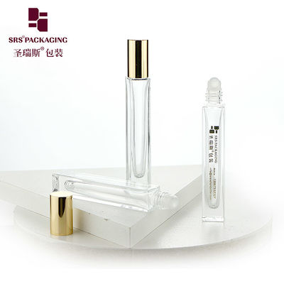 GB2-10ml زجاجة عطر زجاجية فارغة مع غطاء ألومنيوم ذهبي شعار الطابع الساخن